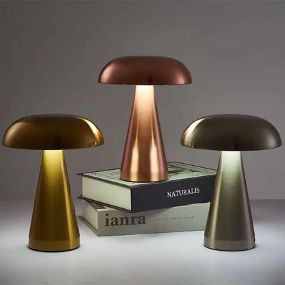 Metal mushroom lamp